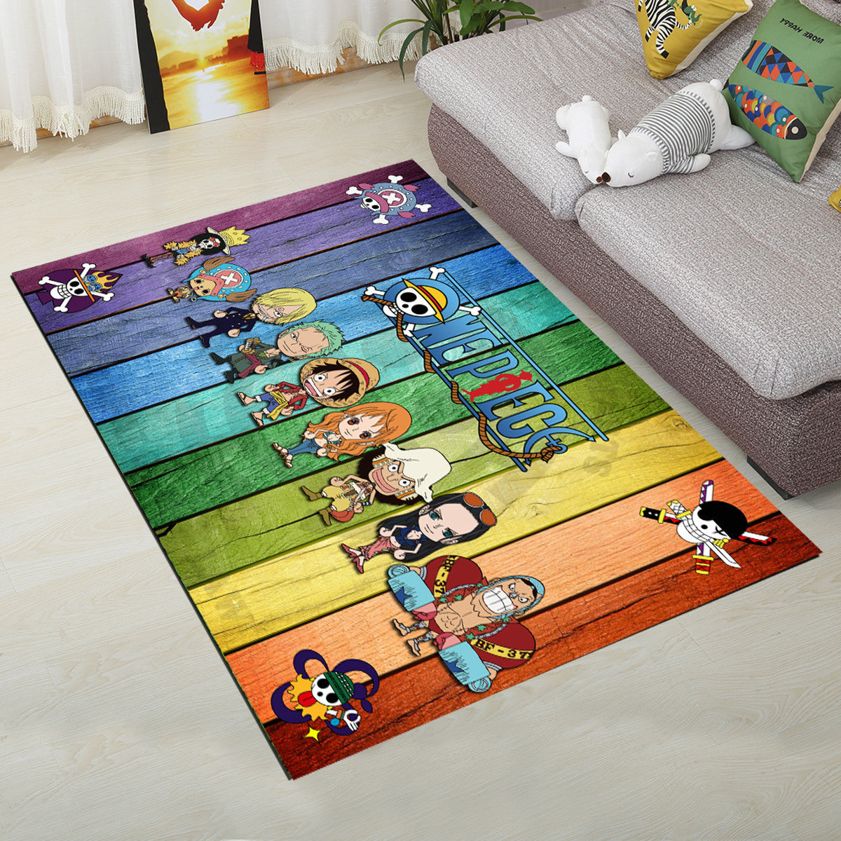 Personality Scandinavian Carpet Multi Colors 3D Print Scenery Carpet Washable Non-slip Stain-resistant Rug for Home