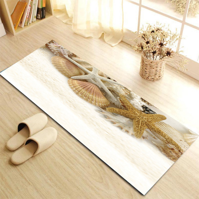 Contemporary Patterned Runner Multi-Colored Synthetic Carpet Machine Washable Non-Slip Stain Resistant Carpet for Door