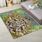 Multi-Color Modern Rug Polyester Digital Graphic Living Room Rug Non-Slip Back Pet-Friendly Washable Rug for Guest Room