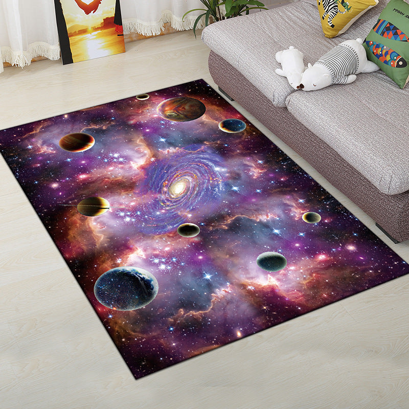 Multi-Color Modern Rug Polyester Digital Graphic Living Room Rug Non-Slip Back Pet-Friendly Washable Rug for Guest Room