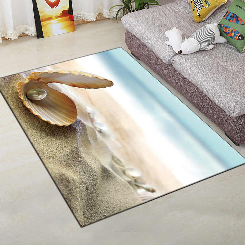 Multi-Color Modern Rug Polyester Digital Graphic Living Room Rug Non-Slip Back Pet-Friendly Washable Rug for Guest Room