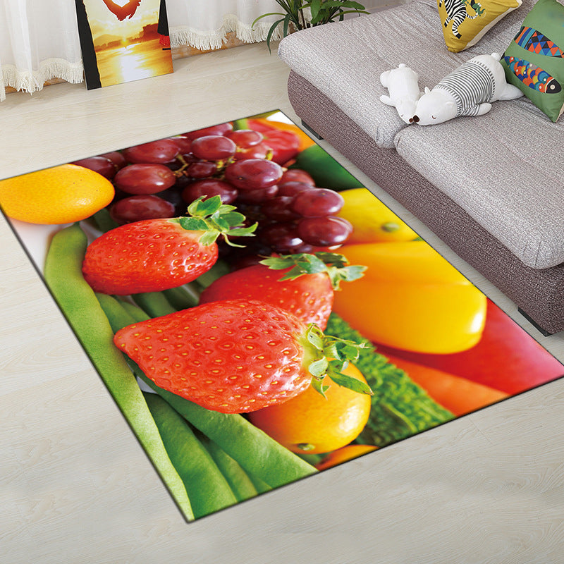 Multi-Color Modern Rug Polyester Digital Graphic Living Room Rug Non-Slip Back Pet-Friendly Washable Rug for Guest Room