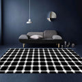 Unusual Visual Deception Rug Black and White Modern Area Rug Polypropylene Pet Friendly Machine Washable Non-Slip Rug for Home Deco