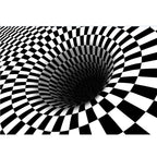 Modern Brain Deception 3D Carpet Black Synthetic Area Rug Machine Washable Stain Resistant Non-Slip Rug for Living Room