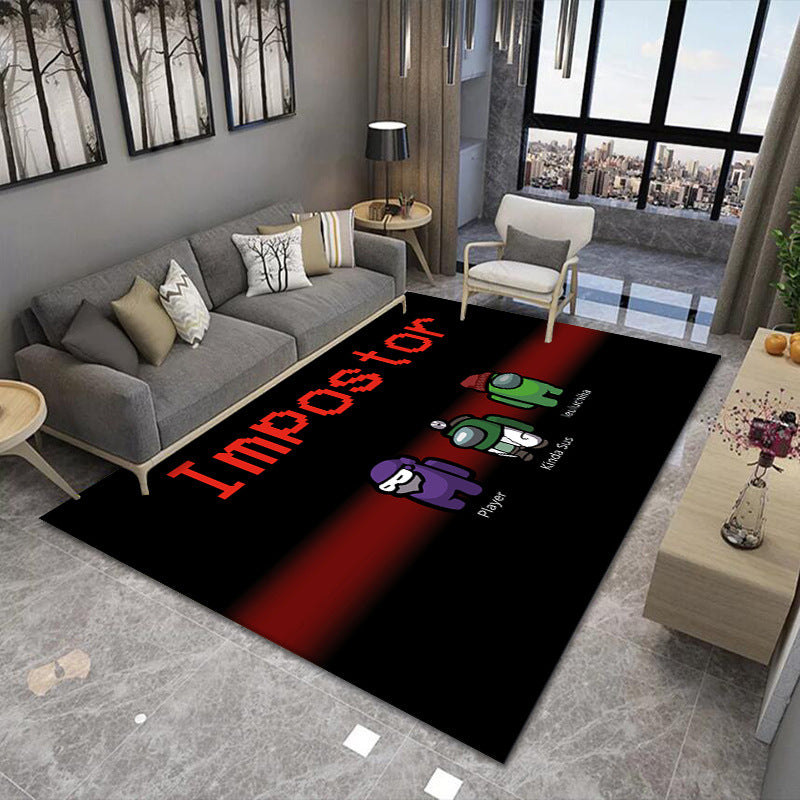 Modern Brain Deception 3D Carpet Black Synthetic Area Rug Machine Washable Stain Resistant Non-Slip Rug for Living Room