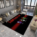 Modern Brain Deception 3D Carpet Black Synthetic Area Rug Machine Washable Stain Resistant Non-Slip Rug for Living Room