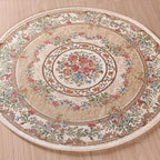 Nostalgia Multicolored Peony Rug Polypropylene Antique Rug Pet Friendly Non-Slip Back Stain Resistant Rug for Large Rooms