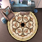 Victorian Bedroom Carpet Multicolored Peony Carpet Polyester Stain Resistant Washable Non-Slip Carpet