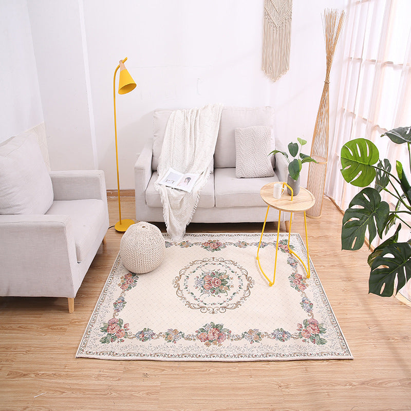 Victorian floral structure carpet Multicolor Synthetic carpet Washable Non-slip Stain-resistant carpet for bedroom