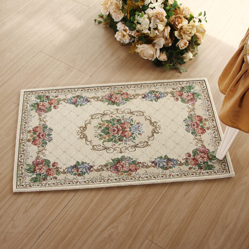 Victorian floral structure carpet Multicolor Synthetic carpet Washable Non-slip Stain-resistant carpet for bedroom