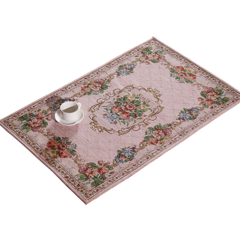 Victorian floral structure carpet Multicolor Synthetic carpet Washable Non-slip Stain-resistant carpet for bedroom