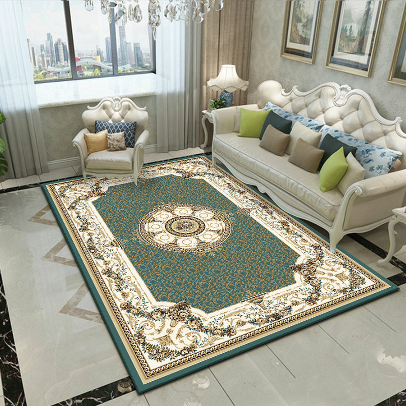 Splendor Traditional Carpet Multicolor Floral Carpet Non-slip Washable Stain Resistant Carpet for Living Room
