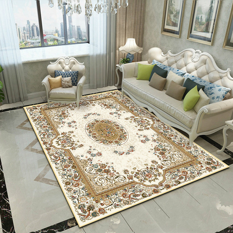 Splendor Traditional Carpet Multicolor Floral Carpet Non-slip Washable Stain Resistant Carpet for Living Room