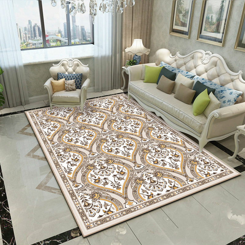 Splendor Traditional Carpet Multicolor Floral Carpet Non-slip Washable Stain Resistant Carpet for Living Room
