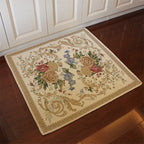 Multicolored Door Mat Retro Peony Carpet Cotton Non-Slip Pet Friendly Washable Indoor Mat