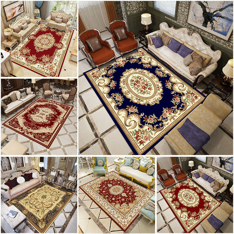 Beautiful multicolored jacquard rug polypropylene traditional rug stain-resistant washable non-slip backing rug for room