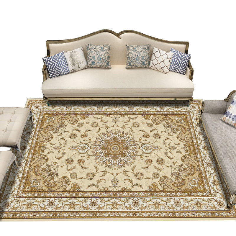 Beautiful multicolored jacquard rug polypropylene traditional rug stain-resistant washable non-slip backing rug for room