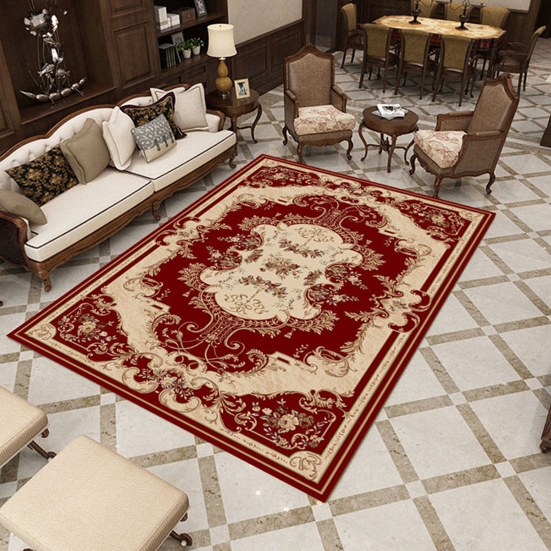 Beautiful multicolored jacquard rug polypropylene traditional rug stain-resistant washable non-slip backing rug for room