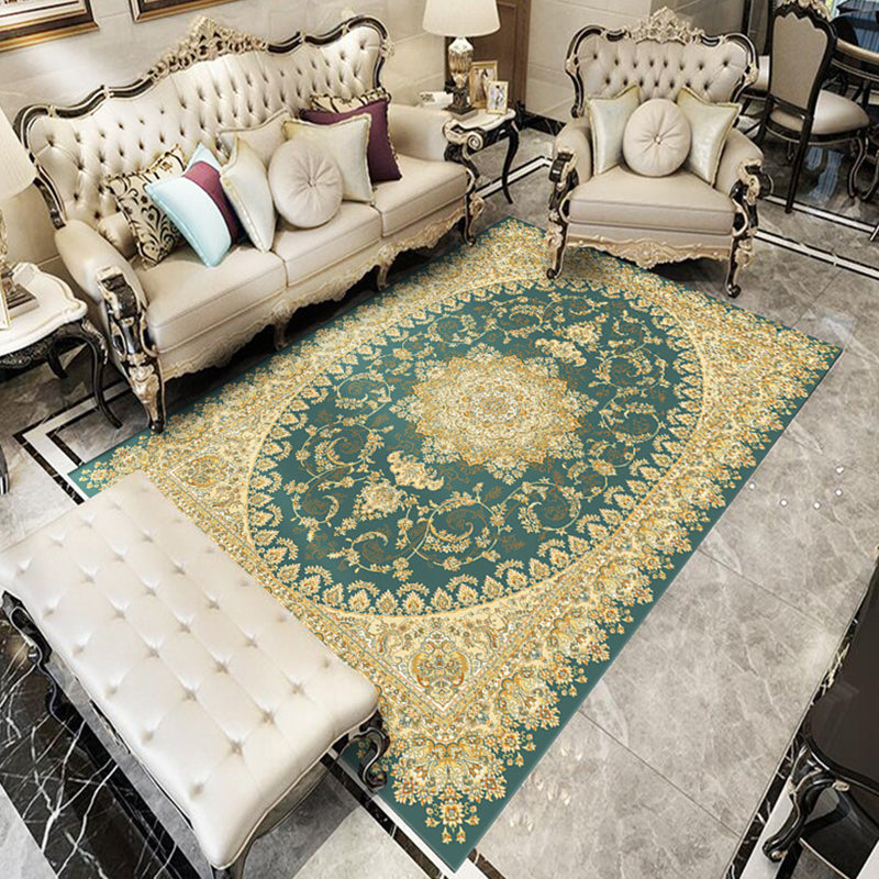 Glam Floral Swirls Rug Multicolor Victorian Rug Synthetic Pet Friendly Non-Slip Stain Resistant Carpet for Home