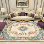 Peony Patterned Rug Multicolor Rug Stain Resistant Non-Slip Back Machine Washable Rug for Living Room
