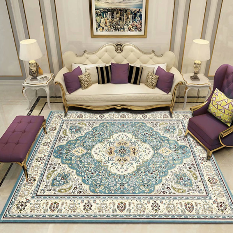 Antique Multicolor Glam Carpet Polyester Floral Pattern Carpet Pet Friendly Stain Resistant Non-Slip Carpet for Home