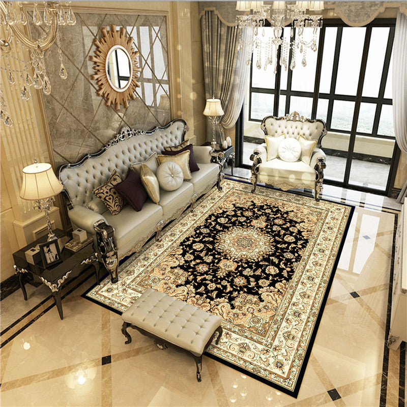 Antique Multicolor Glam Carpet Polyester Floral Pattern Carpet Pet Friendly Stain Resistant Non-Slip Carpet for Home