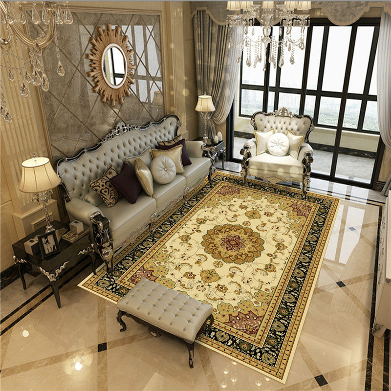 Antique Multicolor Glam Carpet Polyester Floral Pattern Carpet Pet Friendly Stain Resistant Non-Slip Carpet for Home