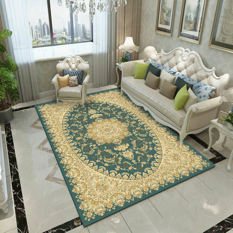 Fancy Victoria Rug Multi-Colored Flower Rug Non-Slip Washable Pet-Friendly Rug for the Living Room