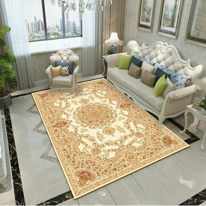 Fancy Victoria Rug Multi-Colored Flower Rug Non-Slip Washable Pet-Friendly Rug for the Living Room