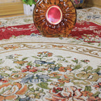 Victorian living room carpet Multicolored peony carpet Cotton Machine washable Non-slip back Carpet