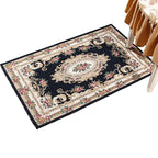 Multicolored Doormat Traditional Peonies Rug Polyester Stain Resistant Non-Slip Backing Washable Rug