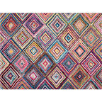Worn Moroccan Rug Multicolored Patterned Rug Non-Slip Machine Washable Stain Resistant Rug for Home