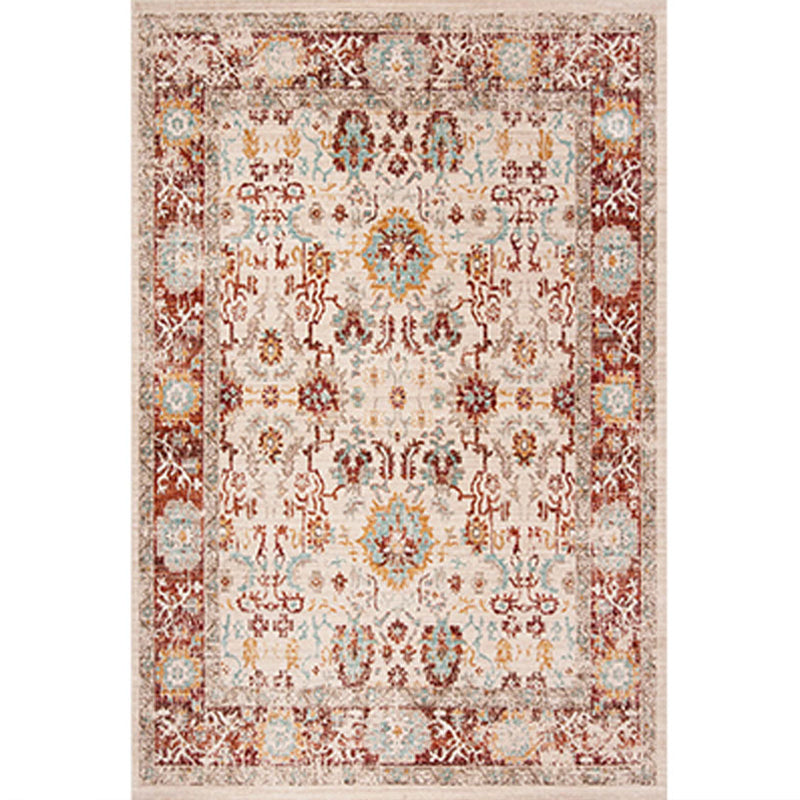 Worn Moroccan Rug Multicolored Patterned Rug Non-Slip Machine Washable Stain Resistant Rug for Home