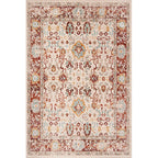 Worn Moroccan Rug Multicolored Patterned Rug Non-Slip Machine Washable Stain Resistant Rug for Home