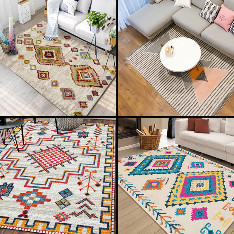 Moroccan living room carpet More colors Printed carpet Cotton Non-slip Machine washable Pet-friendly carpet