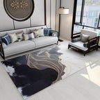 Asian abstract flowing print carpet Multicolor synthetic carpet pet-friendly washable non-slip flooring for living room