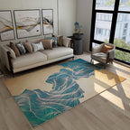 Asian abstract flowing print carpet Multicolor synthetic carpet pet-friendly washable non-slip flooring for living room