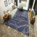 New Chinoiserie Area Rug Multi Colored Abstract Wave Rug Stain Resistant Washable Non-Slip Backing Rug for Lounge