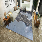 New Chinoiserie Area Rug Multi Colored Abstract Wave Rug Stain Resistant Washable Non-Slip Backing Rug for Lounge