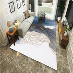 New Chinoiserie Area Rug Multi Colored Abstract Wave Rug Stain Resistant Washable Non-Slip Backing Rug for Lounge