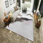 New Chinoiserie Area Rug Multi Colored Abstract Wave Rug Stain Resistant Washable Non-Slip Backing Rug for Lounge