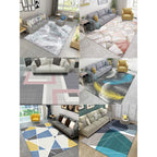 Beautiful Nordic Style Carpet Multicolor Geometric Color Block Carpet Machine Washable Stain Resistant Non-Slip Carpet for Large Room
