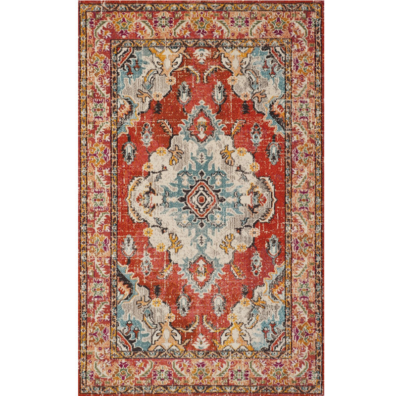 Nostalgia Chamber Rug Multicolored Jacquard Rug Synthetic Pet Friendly Non-Slip Back Machine Washable Rug