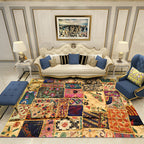 Nostalgia Chamber Rug Multicolored Jacquard Rug Synthetic Pet Friendly Non-Slip Back Machine Washable Rug
