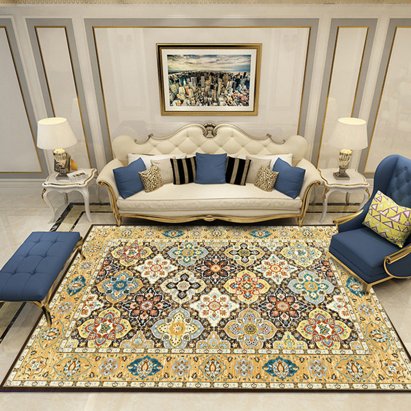 Nostalgia Chamber Rug Multicolored Jacquard Rug Synthetic Pet Friendly Non-Slip Back Machine Washable Rug