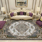 Grandeur Multicolored Victorian Carpet Polyester Floral Pattern Carpet Pet Friendly Washable Non-Slip Carpet for Living Room