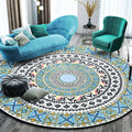 Stylish Mandala Print Rug Multicolored Moroccan Rug Polypropylene Stain Resistant Pet Friendly Non-Slip Backing Rug for Home