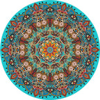 Ethnic Multi-Color Print Rug Polyester Persian Rug Stain Resistant Machine Washable Non-Slip Back Rug for the Living Room