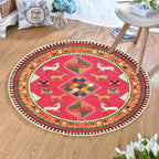 Ethnic Multicolor Print Carpet Polyester Persian Carpet Stain Resistant Machine Washable Non-Slip Carpet for the Living Room