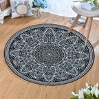 Ethnic Multicolor Print Carpet Polyester Persian Carpet Stain Resistant Machine Washable Non-Slip Carpet for the Living Room